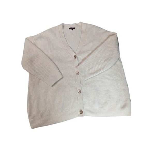 Quince Sweaters - Quince Cream Button-Front Ribbed Cardigan